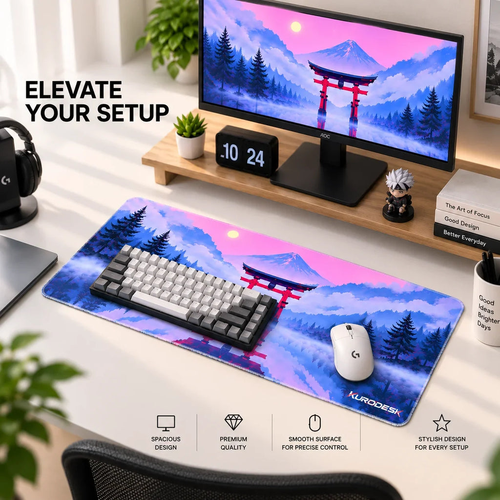 Desk Mat – 23 x 11 inches (58 x 28 cm) | Stitched Edges