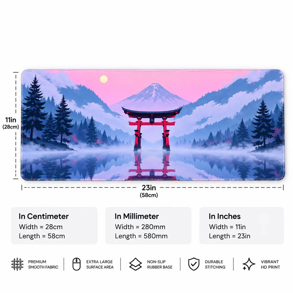 Desk Mat – 23 x 11 inches (58 x 28 cm) | Stitched Edges